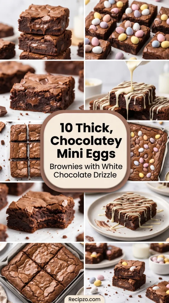10 Thick, Chocolatey Mini Eggs Brownies With a White Chocolate Drizzle Recipes