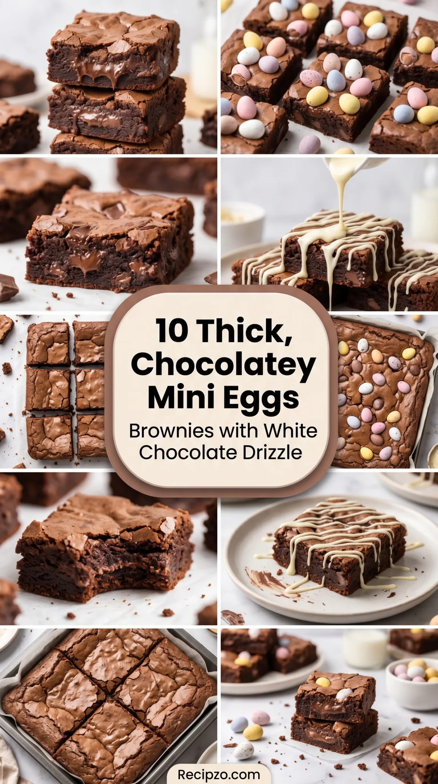 10 Thick, Chocolatey Mini Eggs Brownies With a White Chocolate Drizzle Recipes
