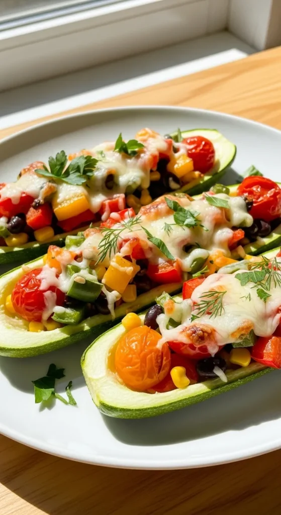 Air Fryer Stuffed Zucchini Boats