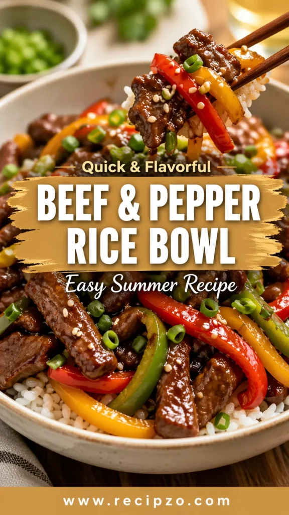 Beef and Pepper Rice Bowl (Easy Summer Recipe)