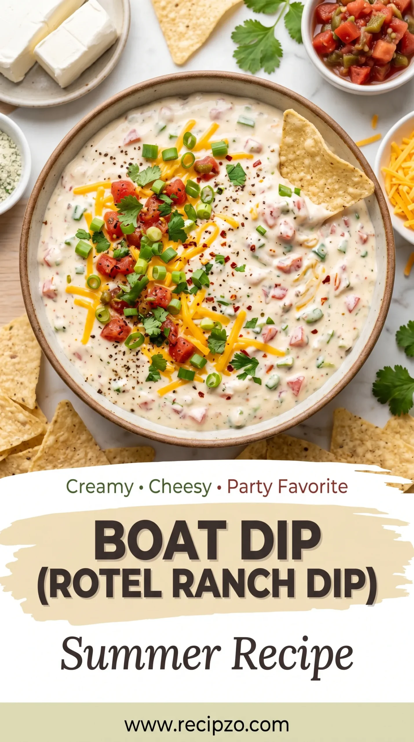 Boat Dip Rotel Ranch Dip (Summer Recipe)