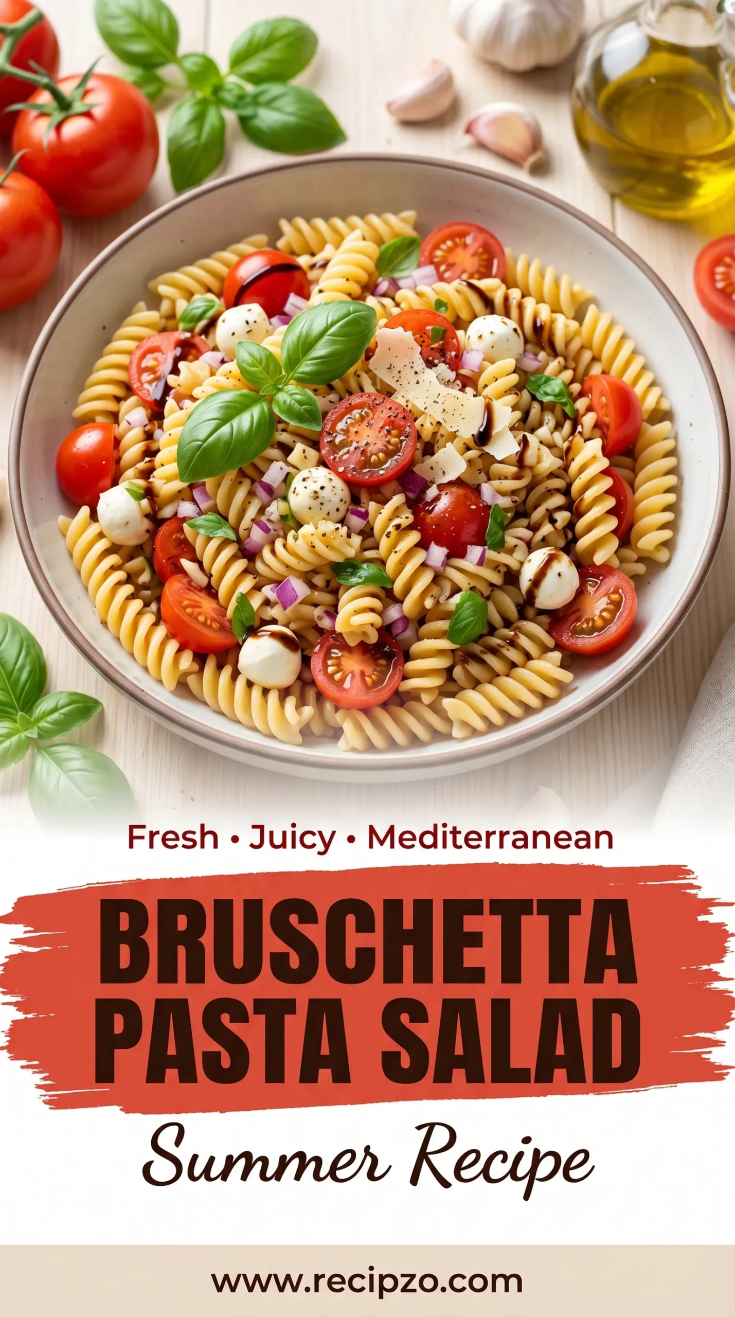 Bruschetta Pasta Salad Summer Recipe