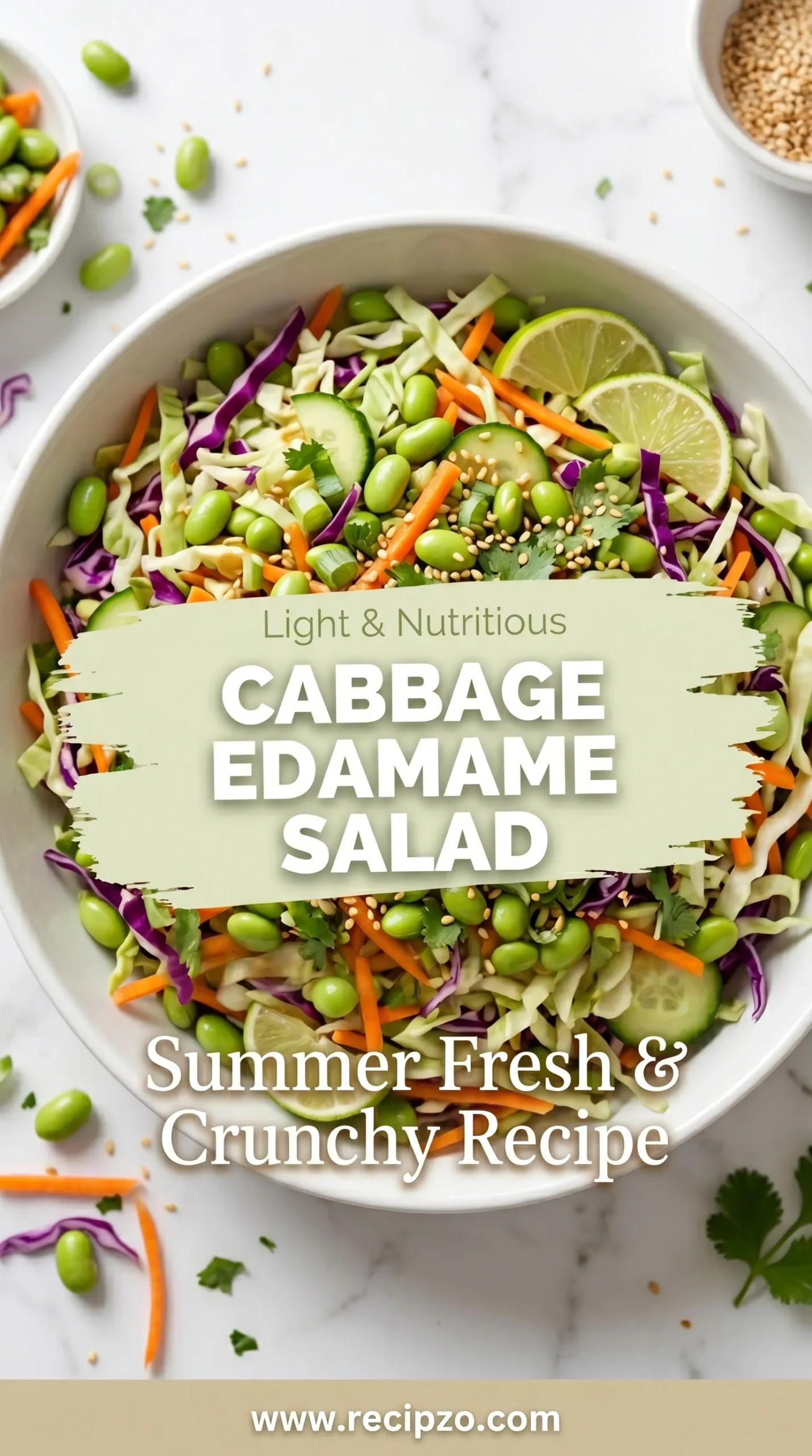 Cabbage Edamame Salad Summer Recipe