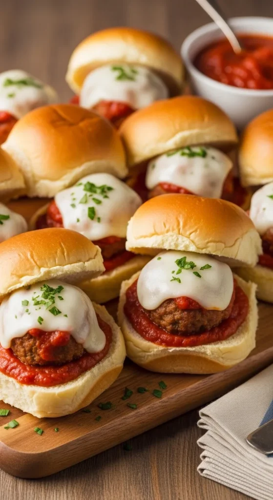 Cheesy Meatball Sliders