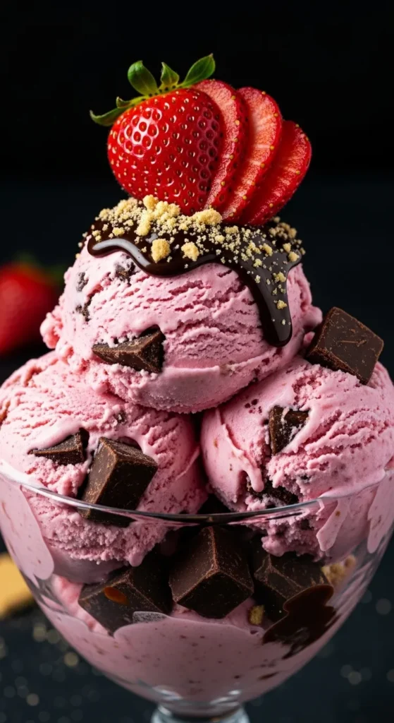 Chocolate Strawberry Cheesecake Ice Cream