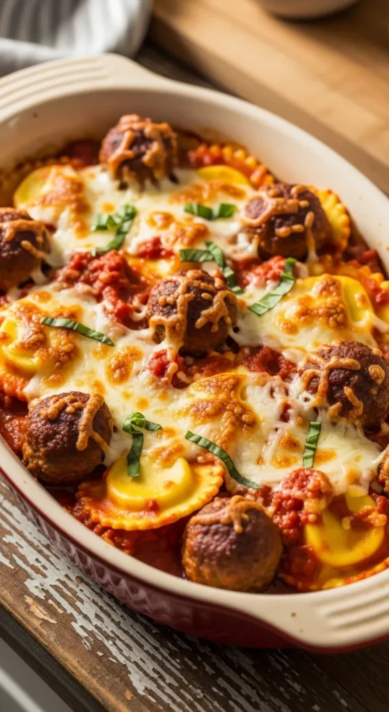 Classic Meatball Ravioli Casserole