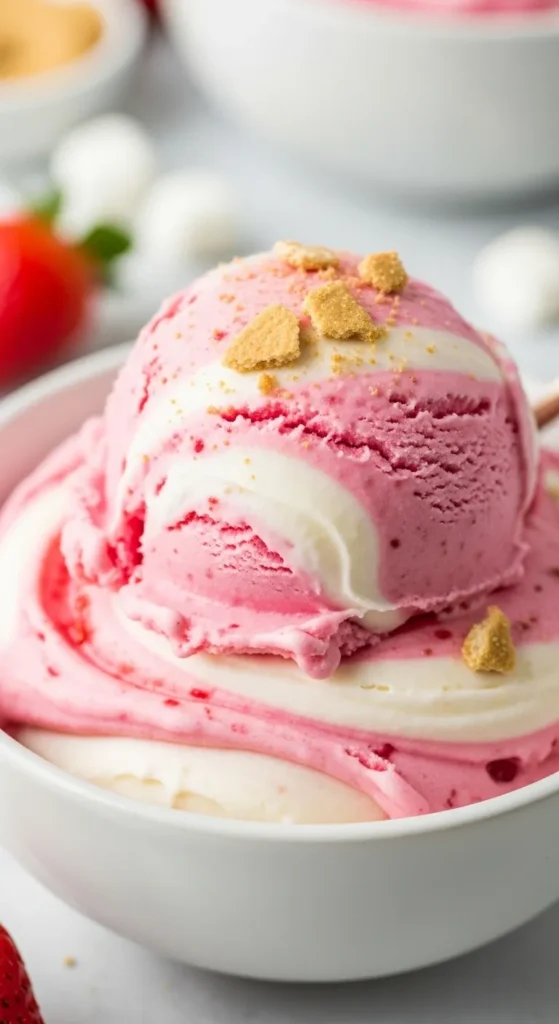 Classic Strawberry Cheesecake Ice Cream
