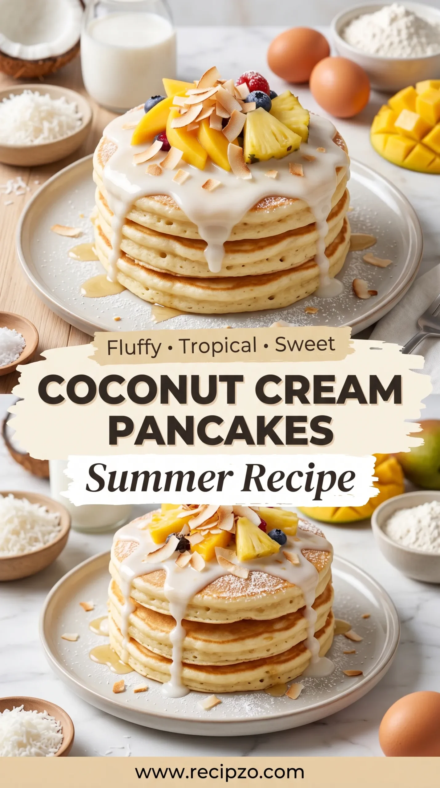 Coconut Cream Pancakes (Summer Recipe)