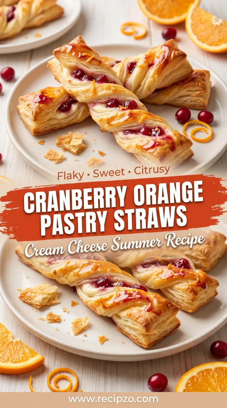 Cranberry Orange Cream Cheese Pastry Straws Summer Recipe