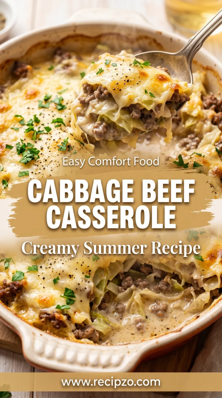 Creamed Cabbage and Ground Beef Casserole Summer Recipe