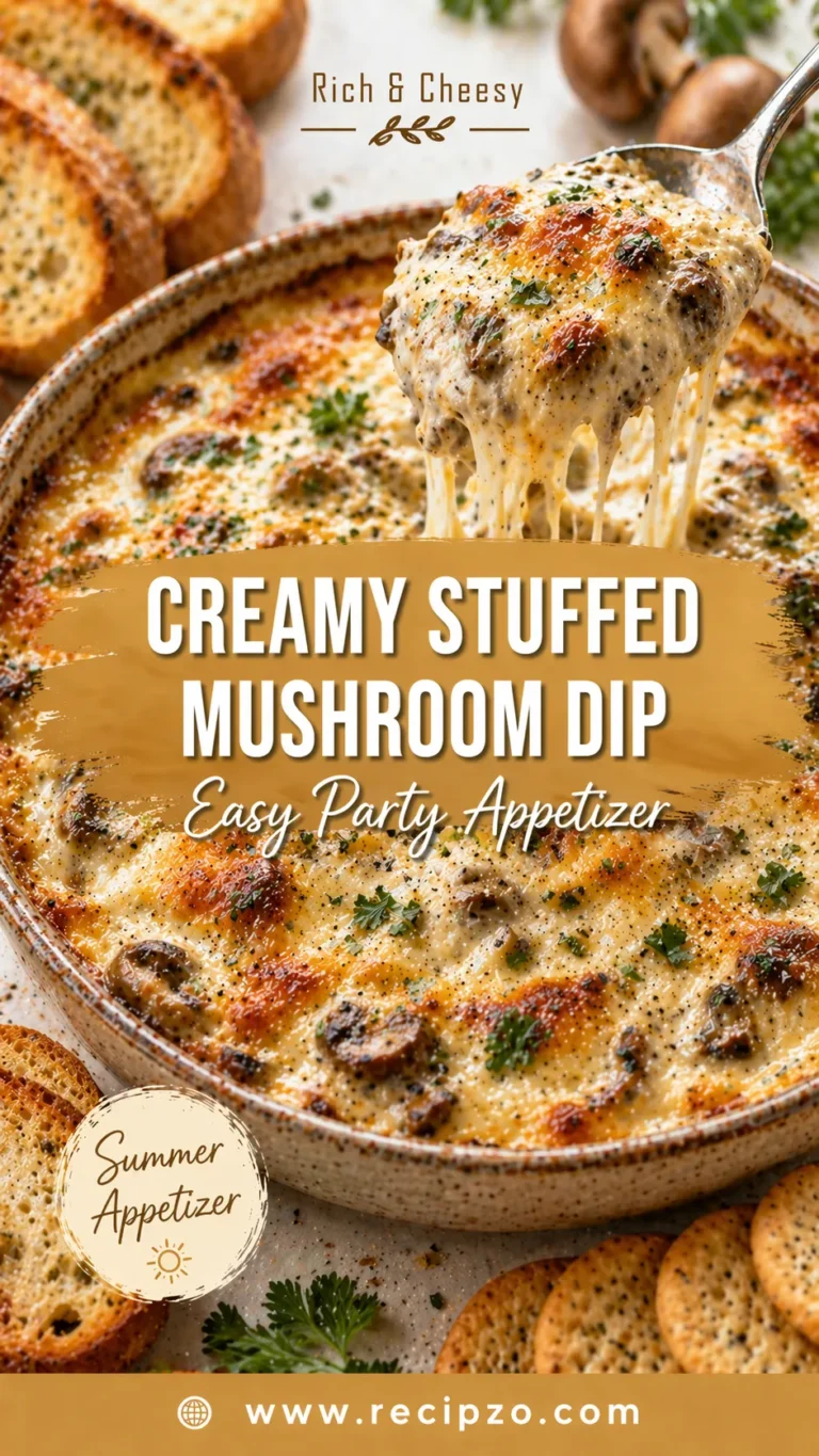 Creamy Stuffed Mushroom Dip for Summer Appetizers
