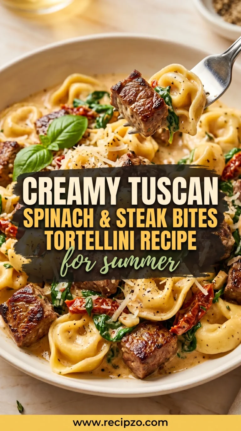 Creamy Tuscan Spinach & Steak Bites Tortellini Recipe For Summer