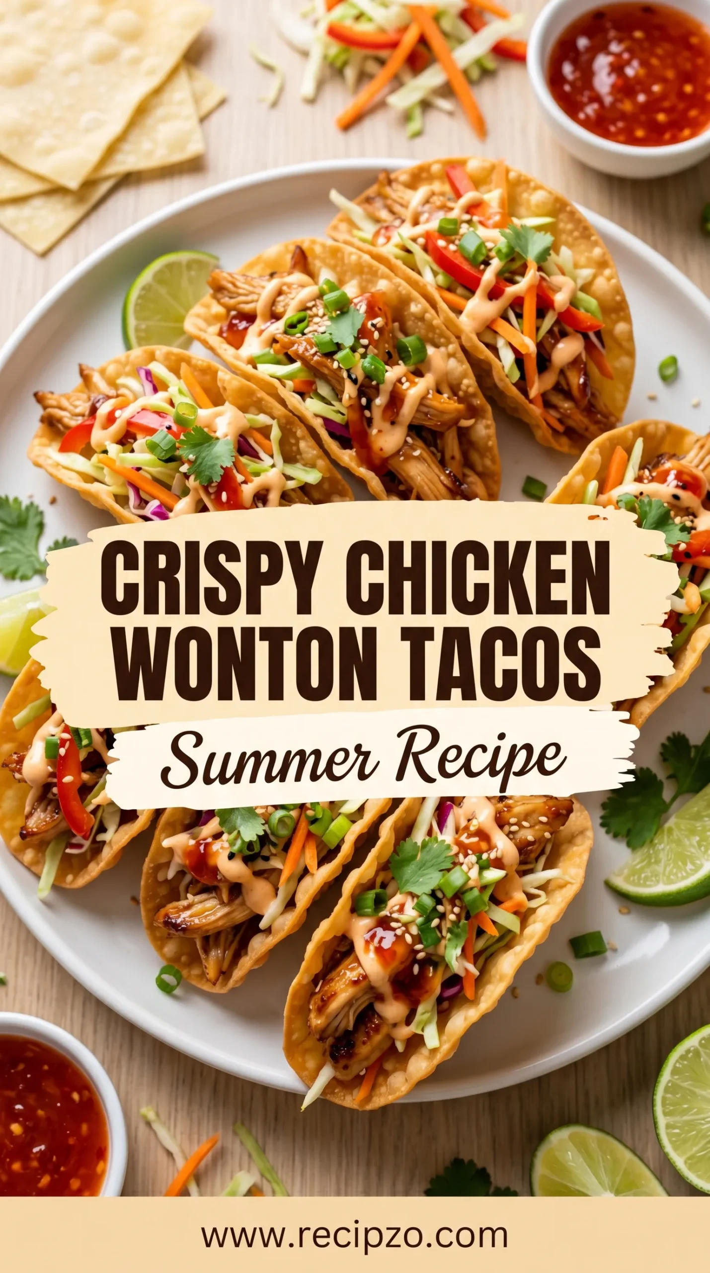 Crispy Chicken Wonton Tacos (Summer Recipe)