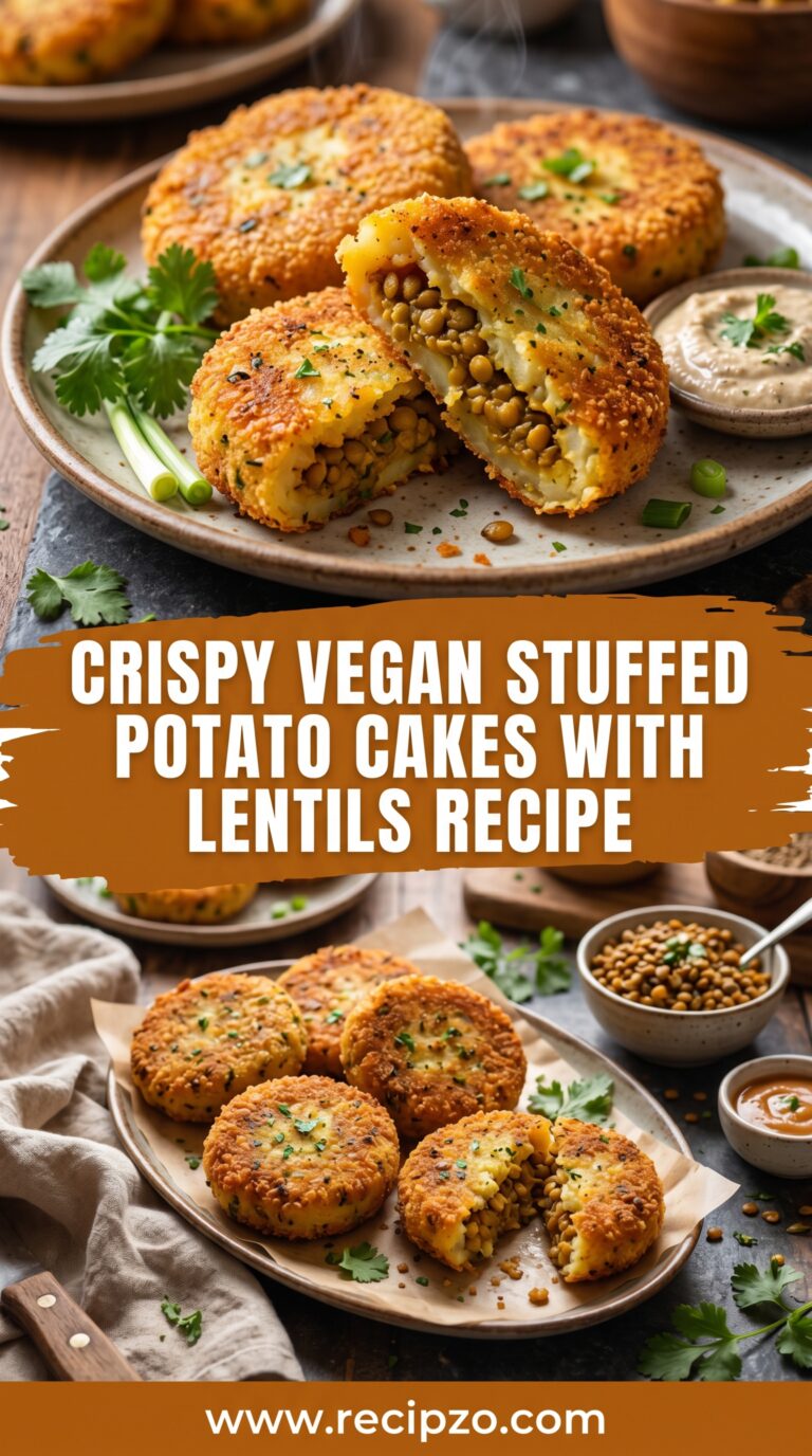Crispy Vegan Stuffed Potato Cakes with Lentils Recipe