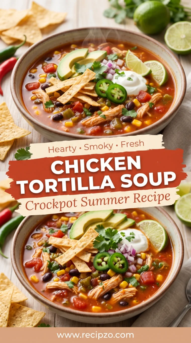 Crockpot Chicken Tortilla Soup Summer Recipe
