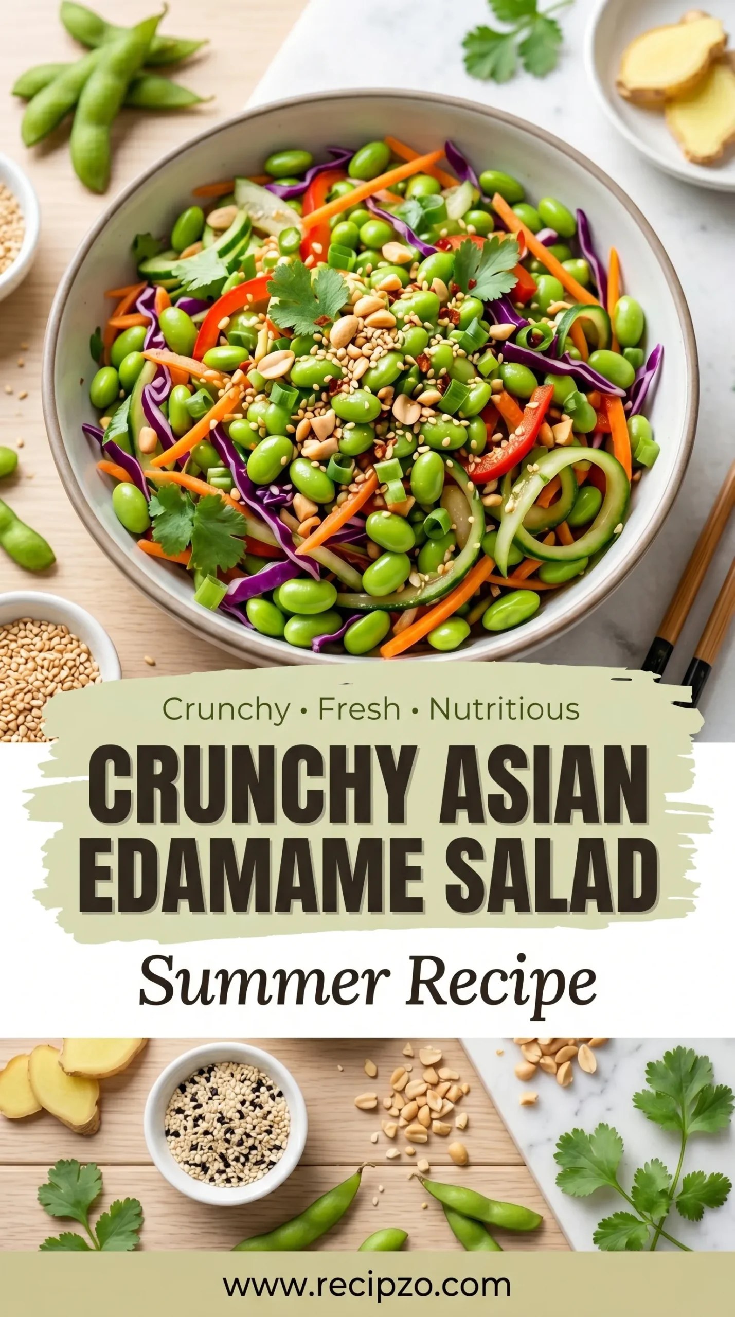 Crunchy Asian Edamame Salad Summer Recipe