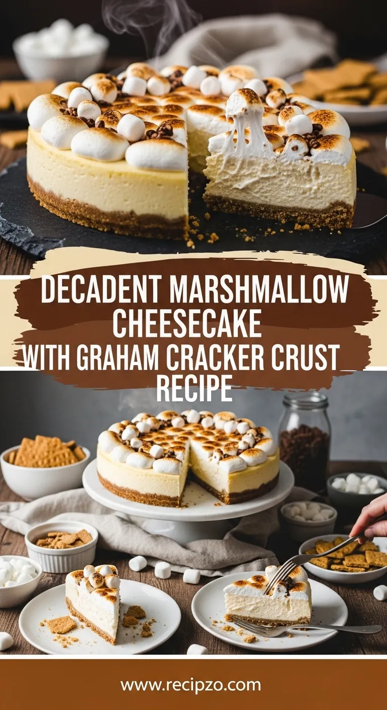 Decadent Marshmallow Cheesecake with Graham Cracker Crust Recipe