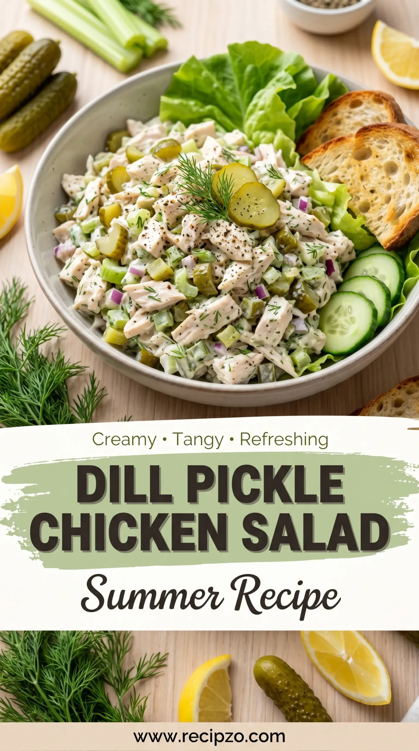Dill Pickle Chicken Salad (Summer Recipe)