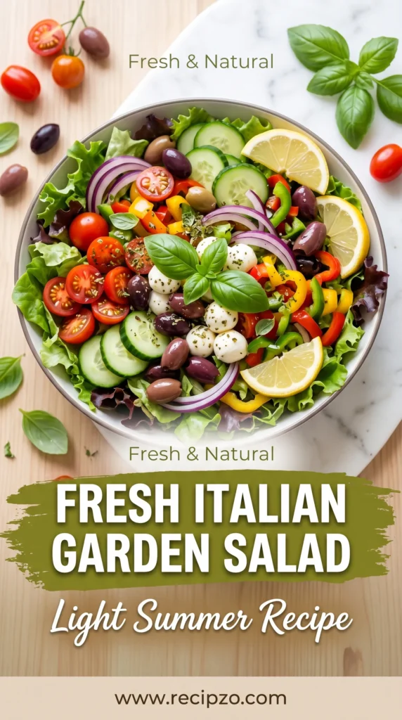 Fresh Italian Garden Salad (Light Summer Recipe)
