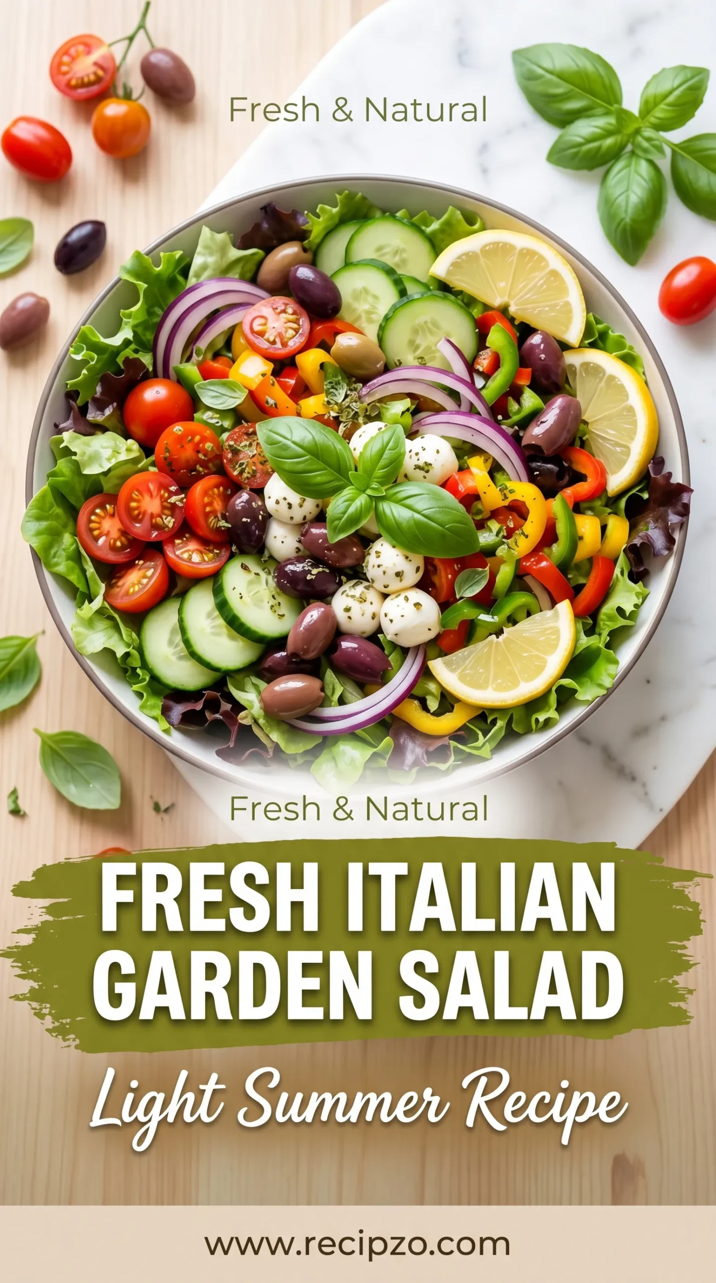 Fresh Italian Garden Salad (Light Summer Recipe)