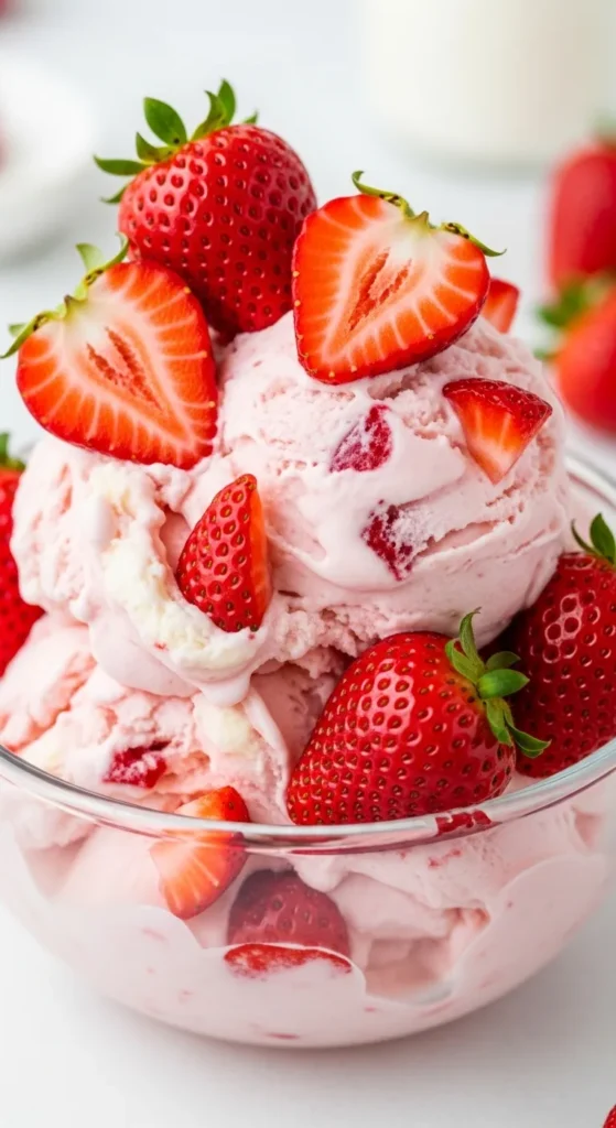 Frozen Strawberry Cheesecake Yogurt Ice Cream