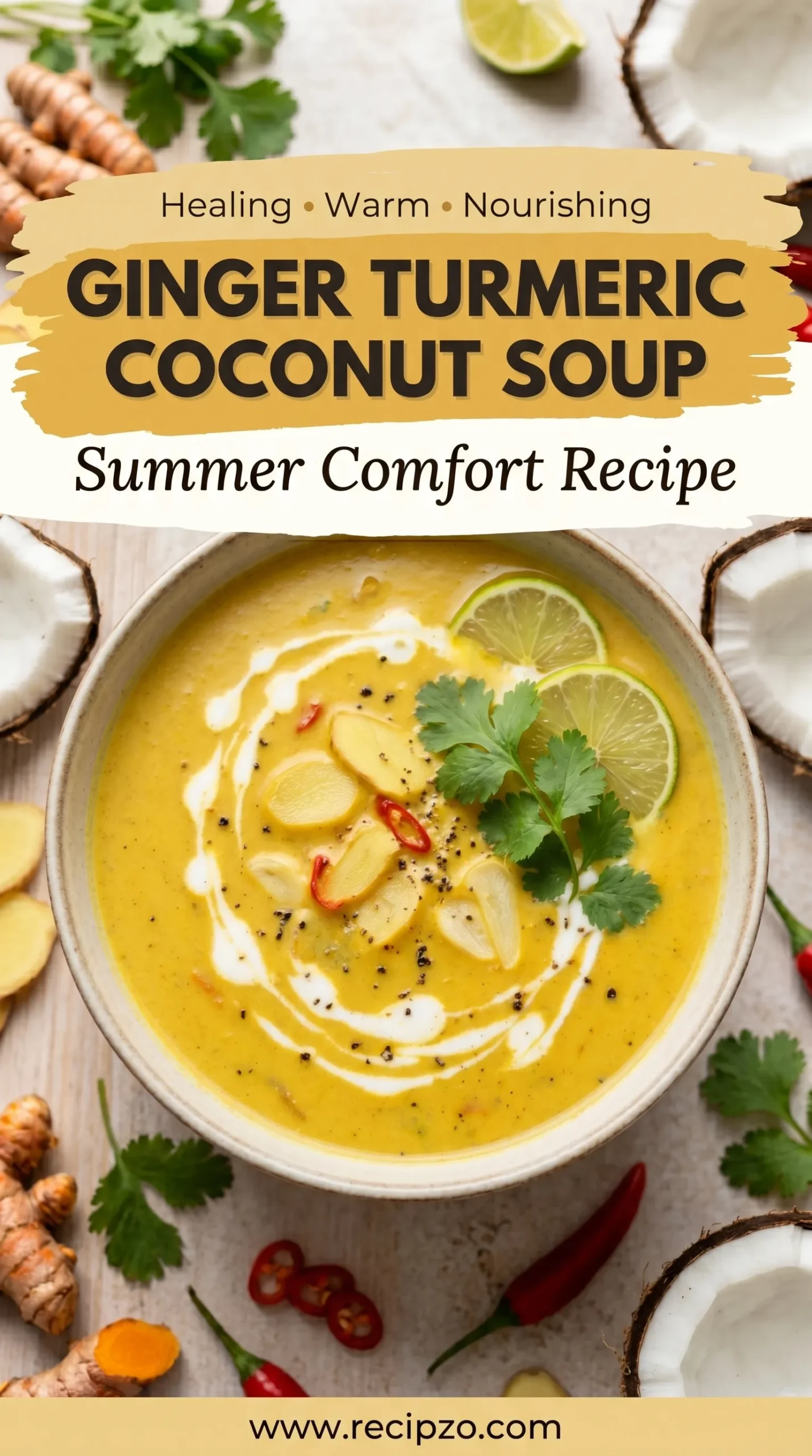 Ginger Turmeric Coconut Soup (Summer Comfort Recipe)