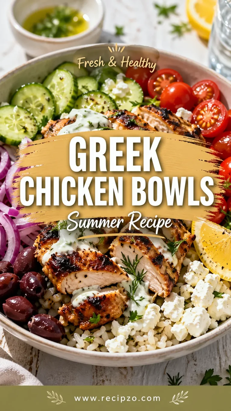 Greek Chicken Bowls Summer Recipe