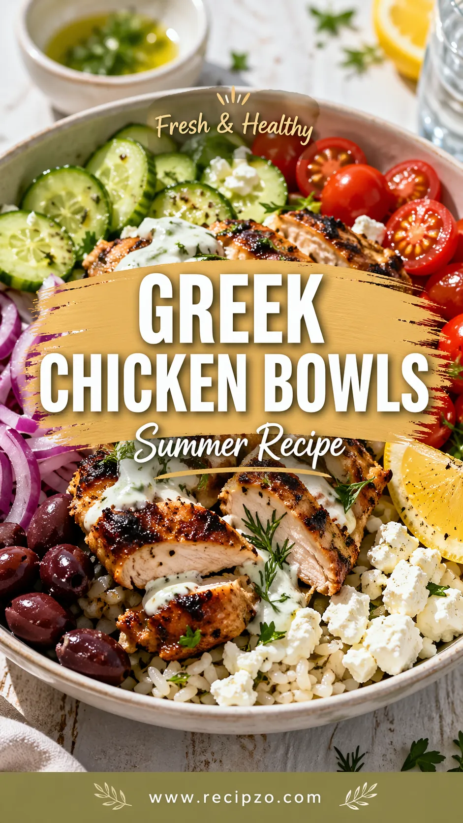 Greek Chicken Bowls Summer Recipe