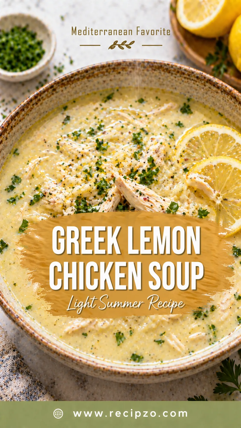 Greek Lemon Chicken Soup (Light Summer Recipe)