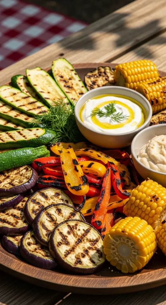 Grilled Vegetable Platter with Dip