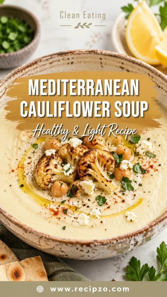 Healthy Mediterranean Cauliflower Soup Summer Recipe