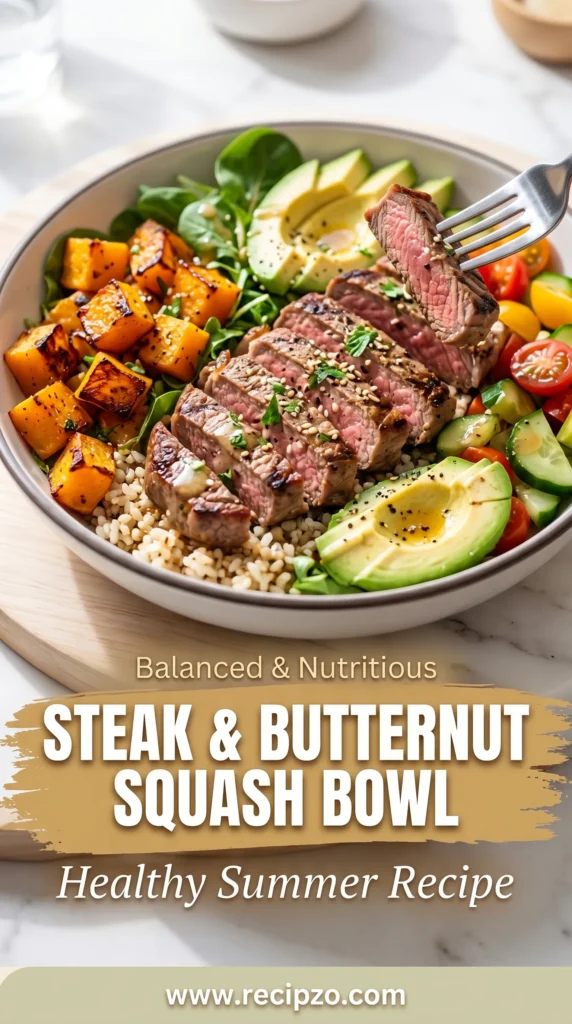 Healthy Steak and Butternut Squash Bowl (Summer Recipe)