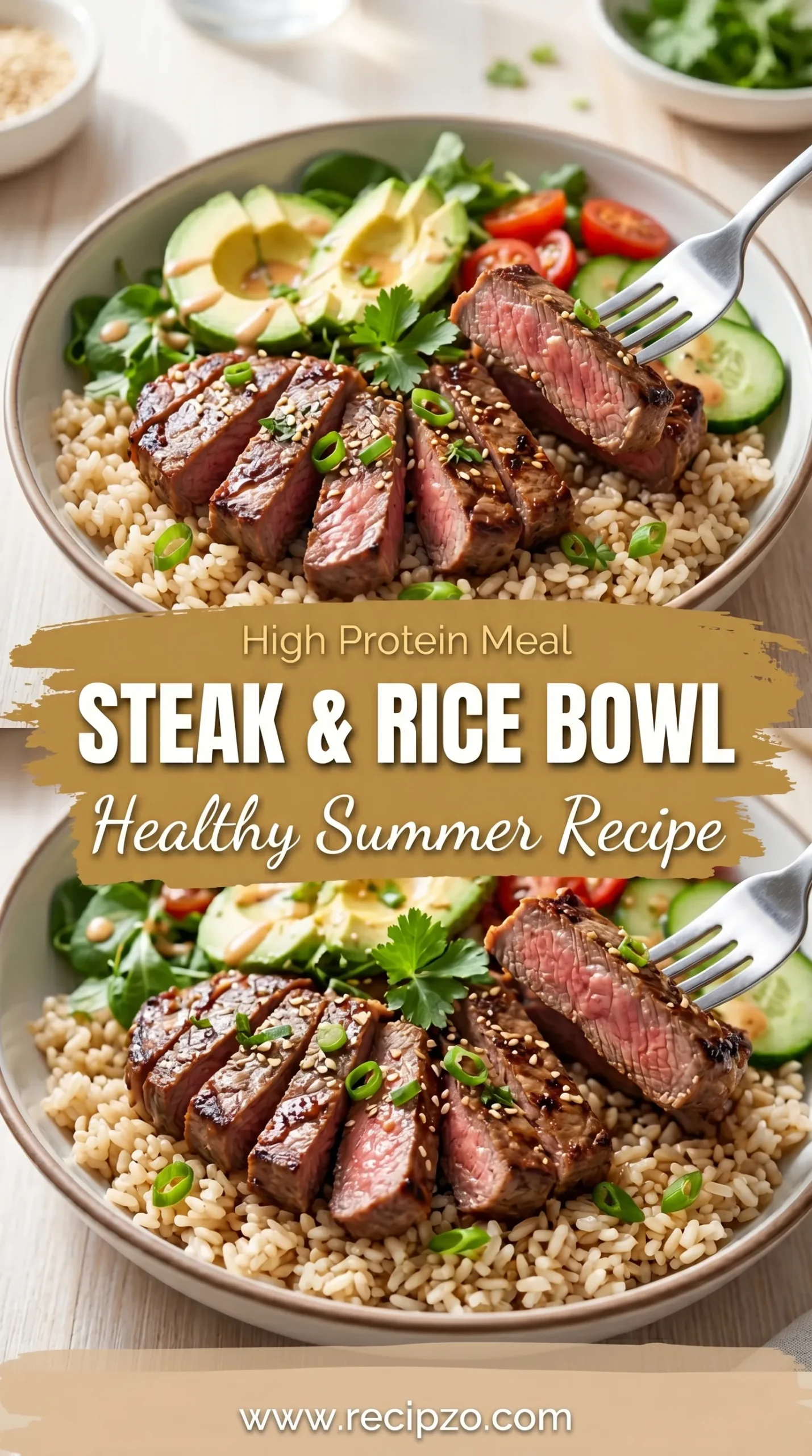 Healthy Steak and Rice Bowl for Summer Recipe