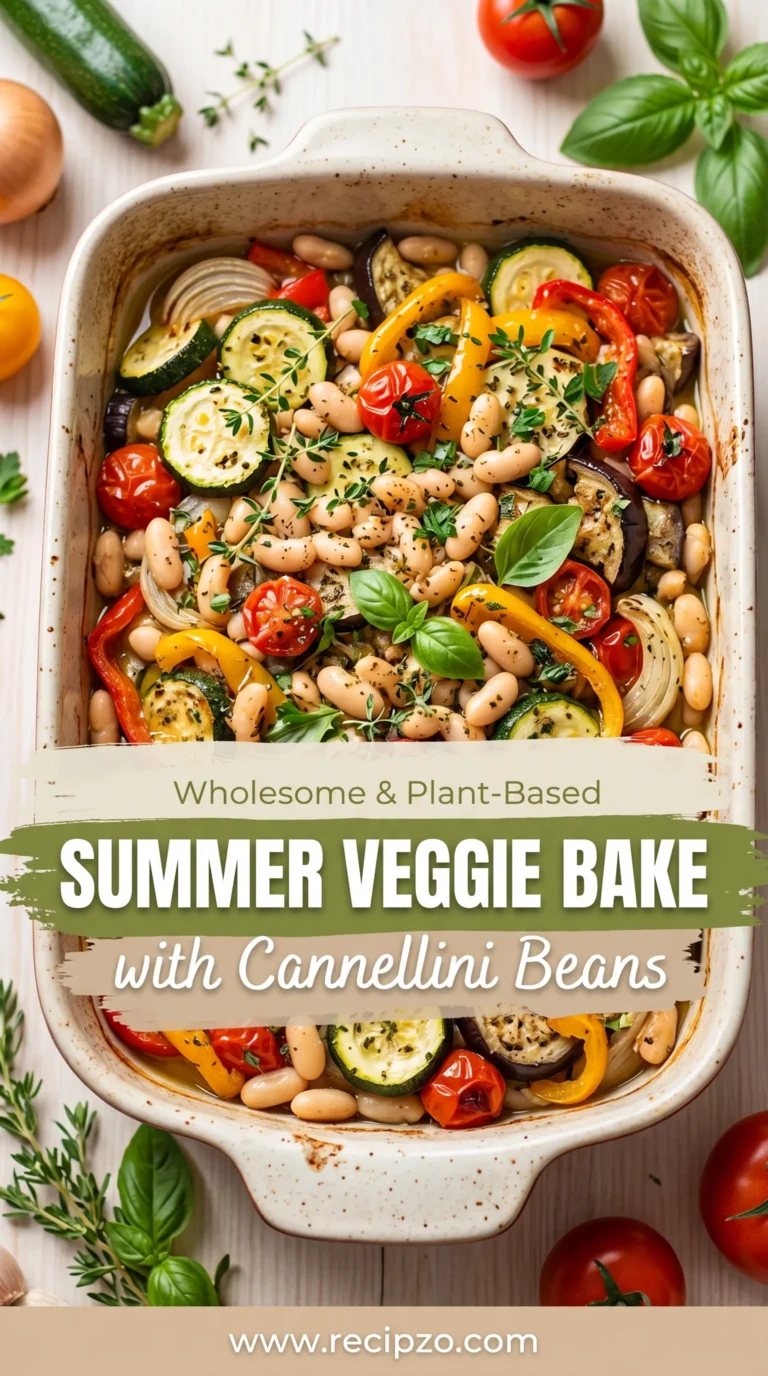 Healthy Summer Veggie Bake with Cannellini Beans