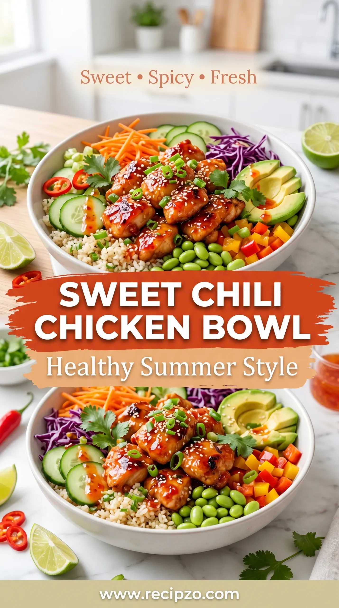 Healthy Sweet Chili Chicken Bowl (Summer Style)