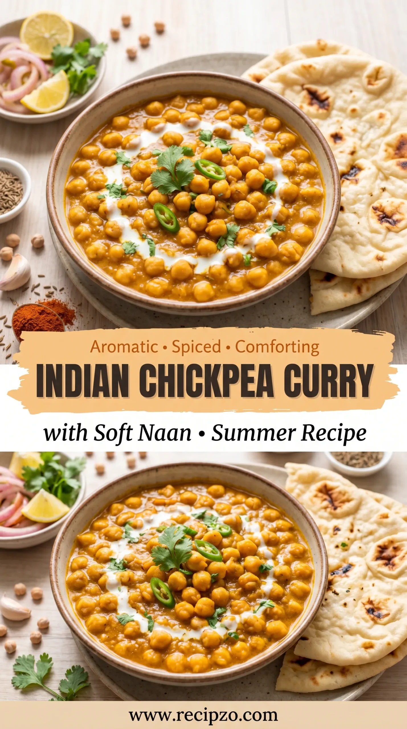 Indian Chickpea Curry with Naan Summer Recipe