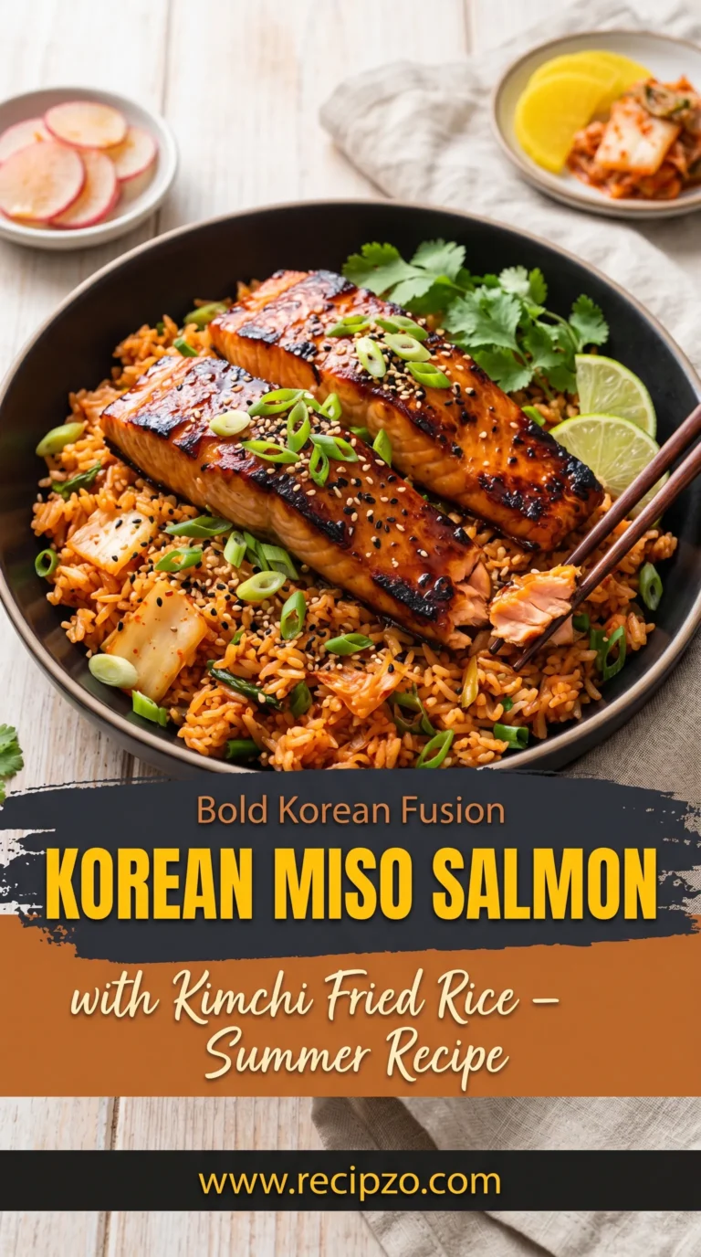 Korean Miso Salmon with Kimchi Fried Rice (Summer Recipe)
