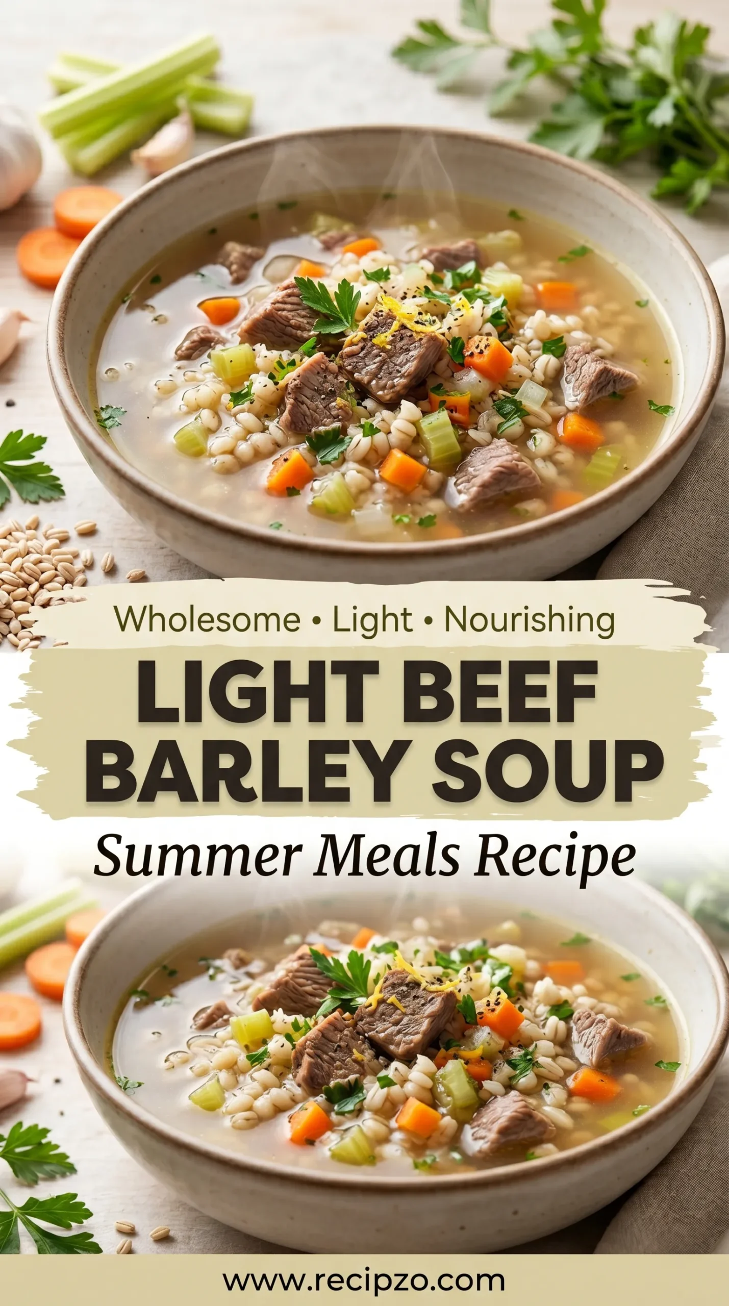 Light Beef Barley Soup for Summer Meals