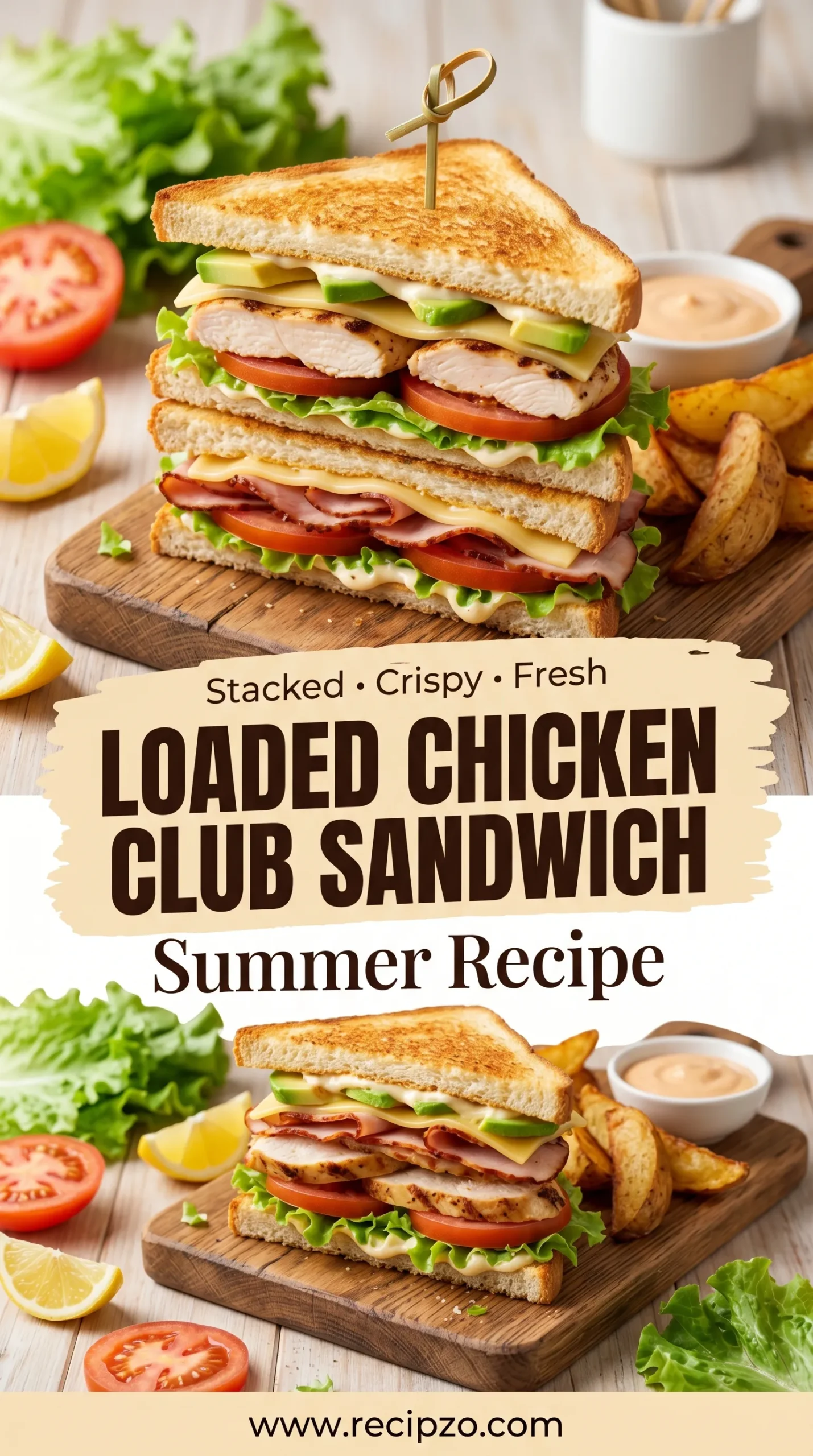 Loaded Chicken Club Sandwich Summer Recipe