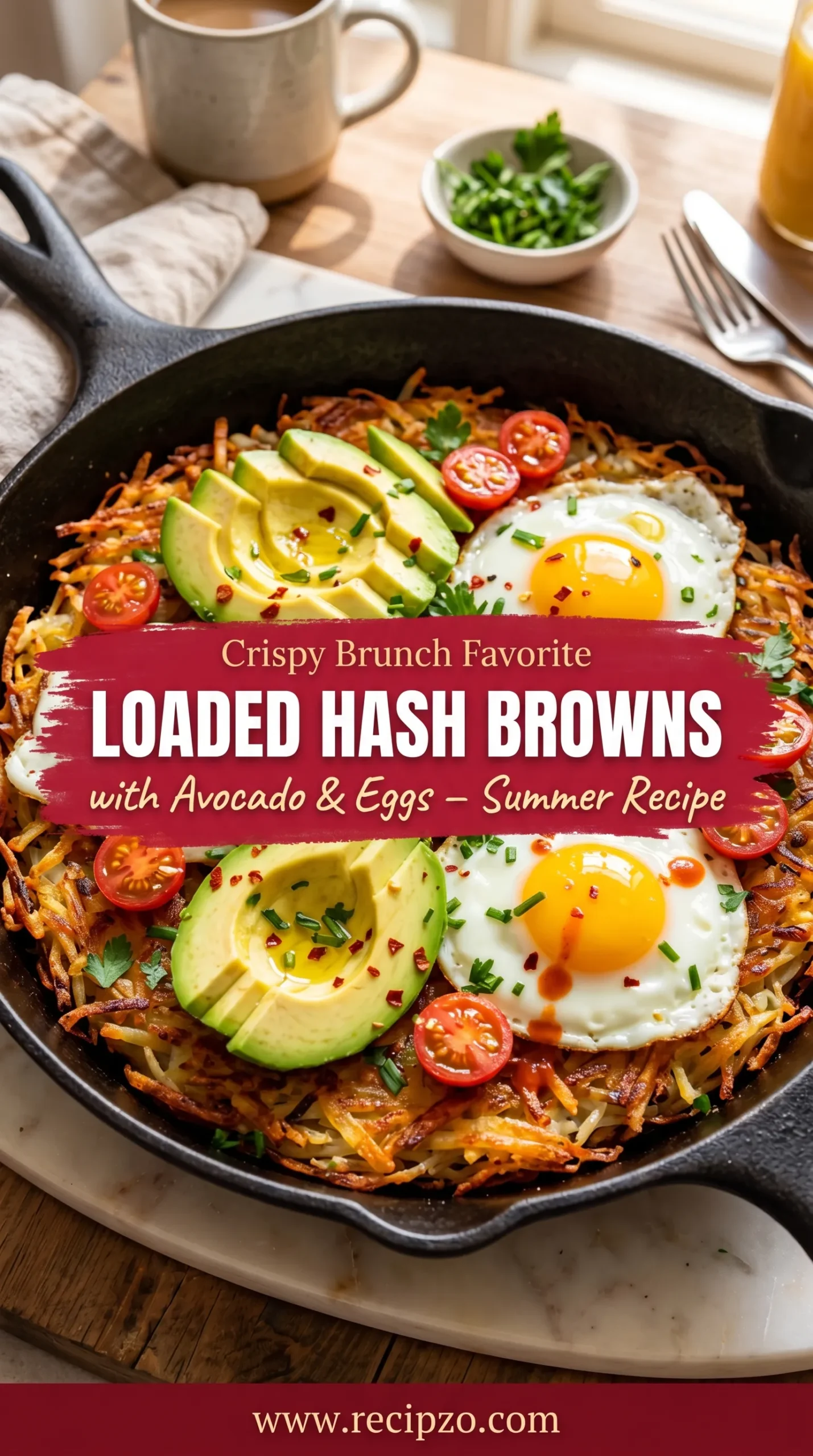 Loaded Hash Browns with Avocado and Eggs (Summer Recipe)