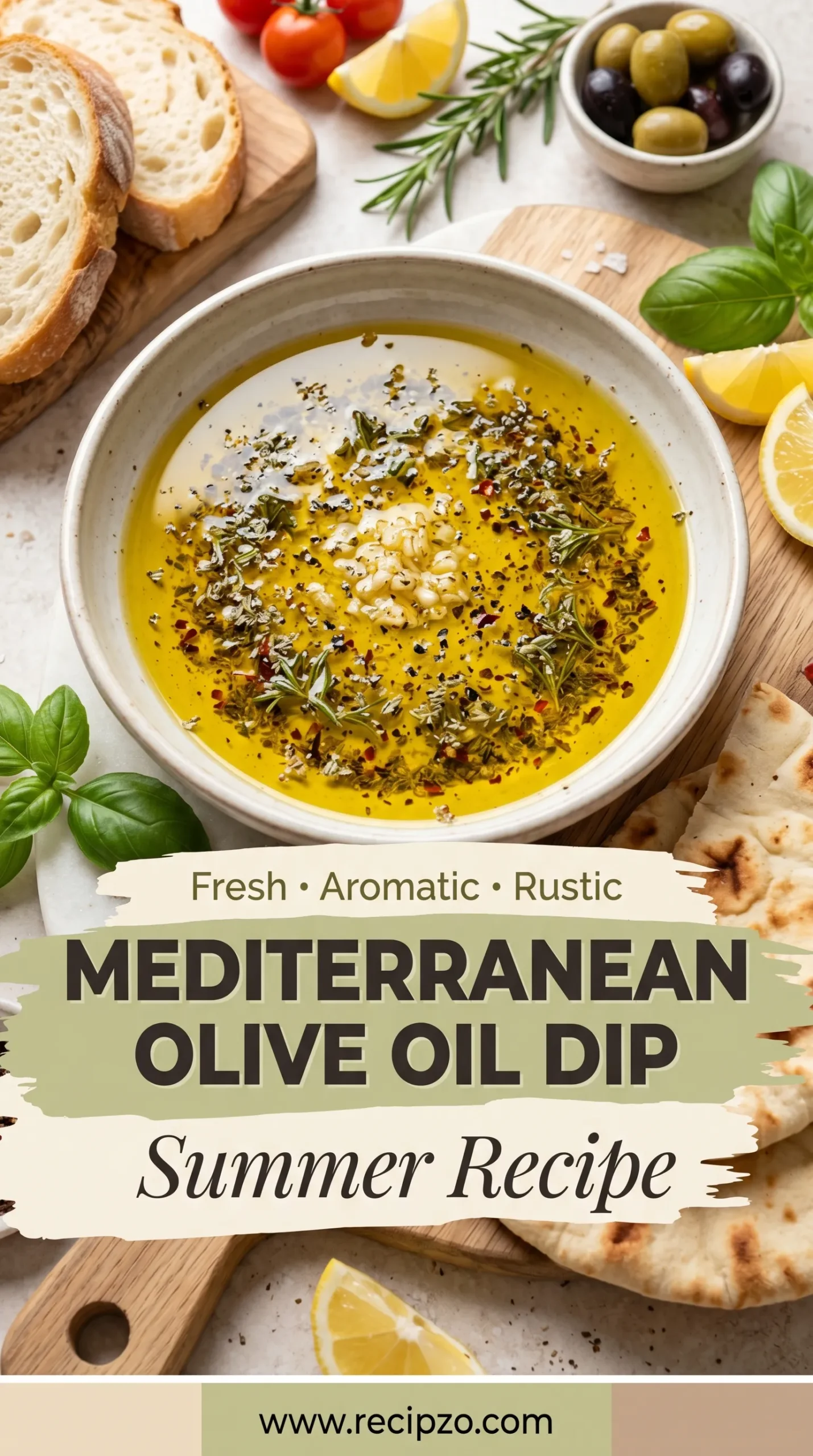 Mediterranean Olive Oil Dip Summer Recipe