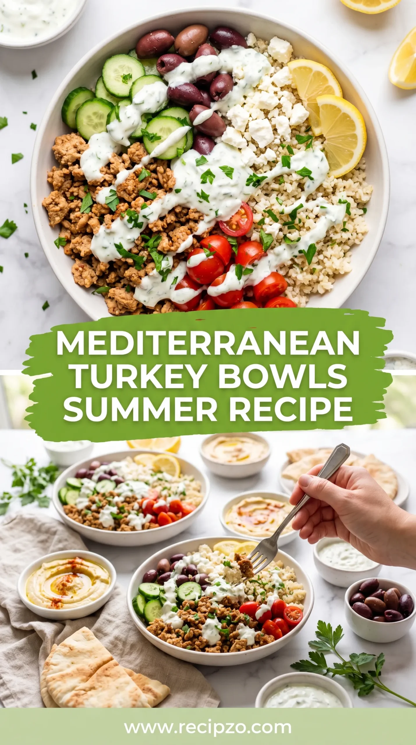 Mediterranean Turkey Bowls Summer Recipe