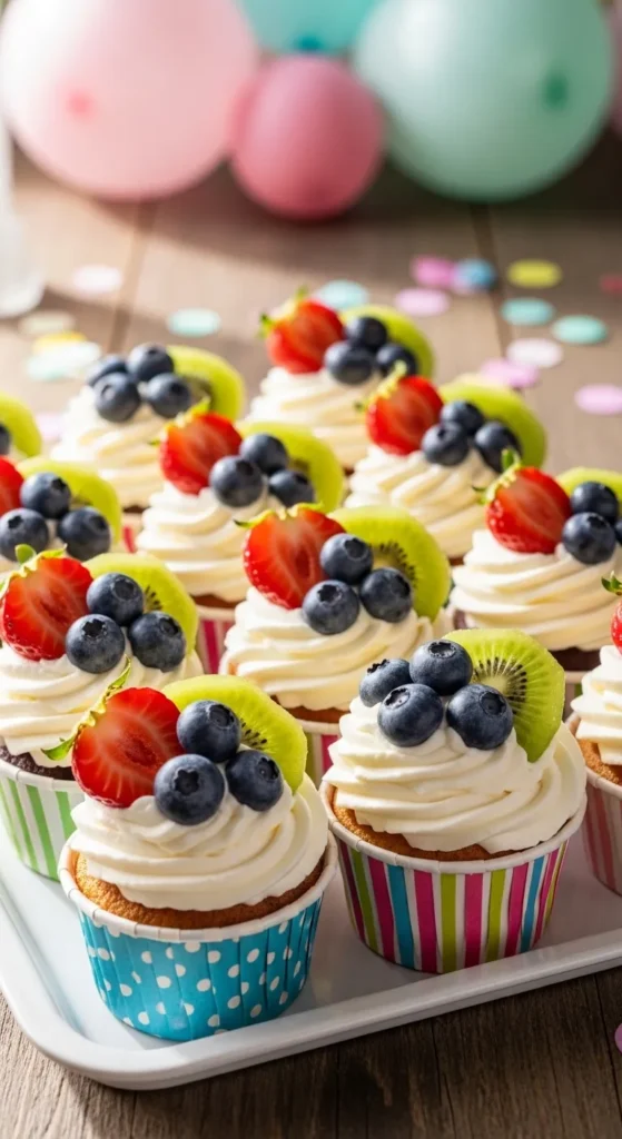 Mini Cupcakes with Fresh Fruit
