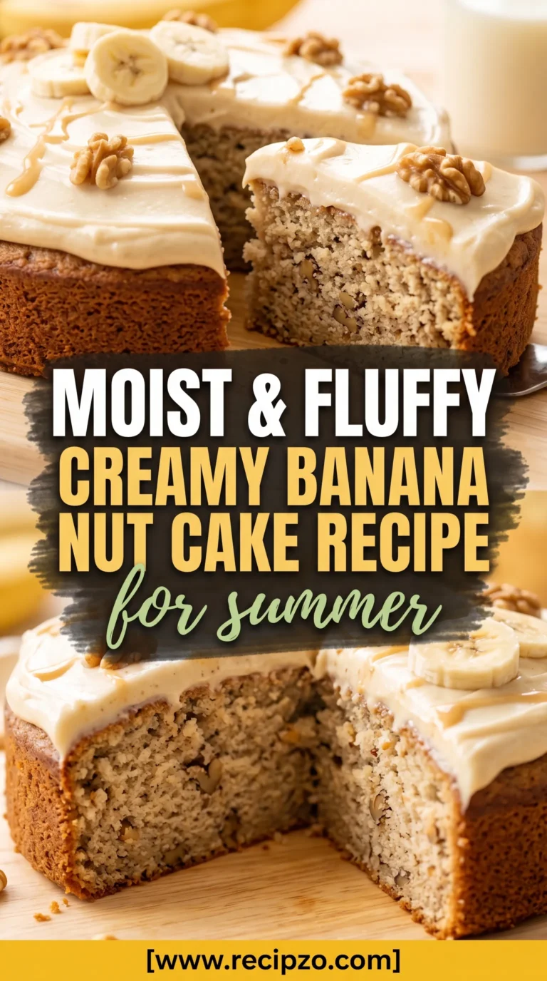 Moist and Fluffy Creamy Banana Nut Cake Recipe for Summer