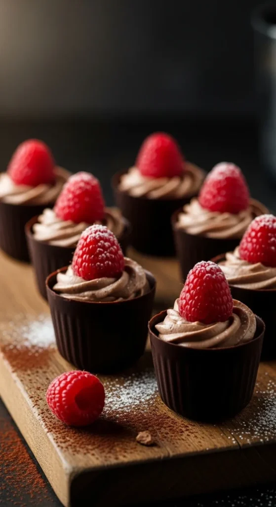 Mousse-Filled Chocolate Cups