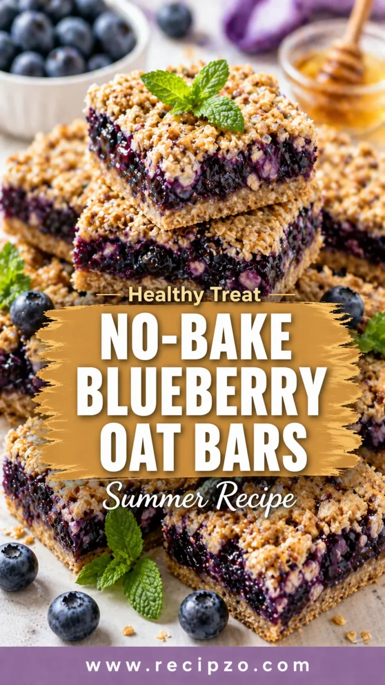 No-Bake Blueberry Oat Bars Summer Recipe