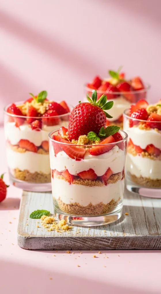 No-Bake Strawberry Cheesecake Cups
