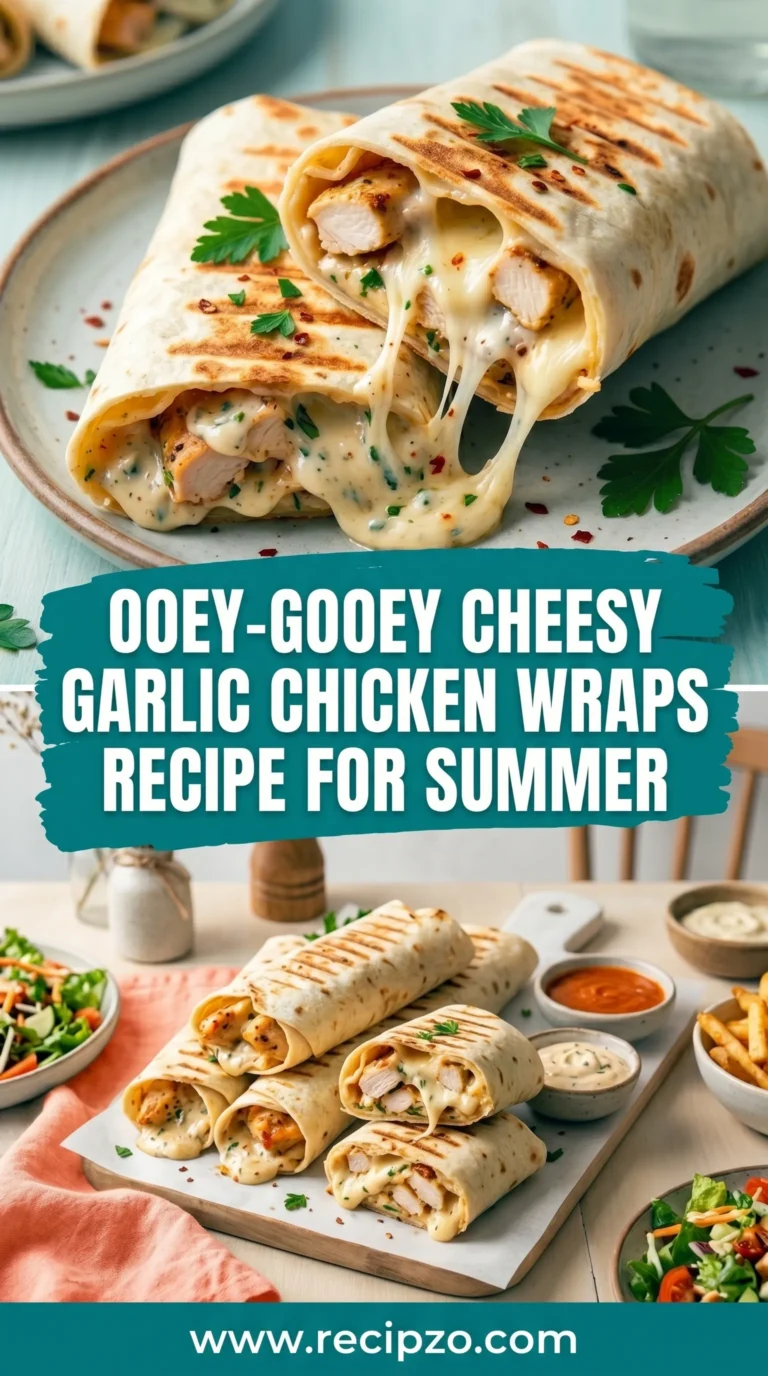 Ooey-Gooey Cheesy Garlic Chicken Wraps Recipe For Summer