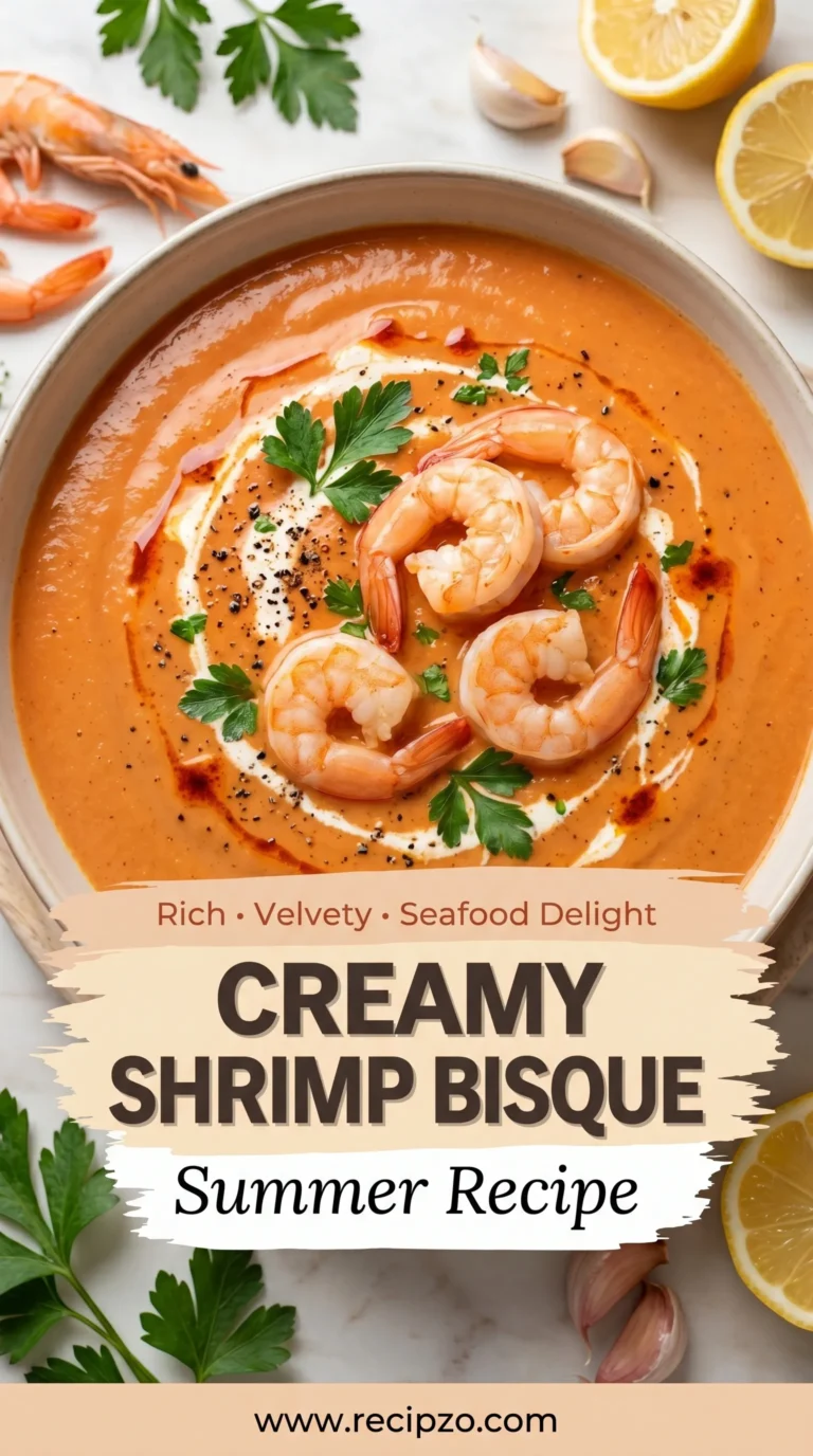 Rich and Creamy Shrimp Bisque (Summer Recipe)