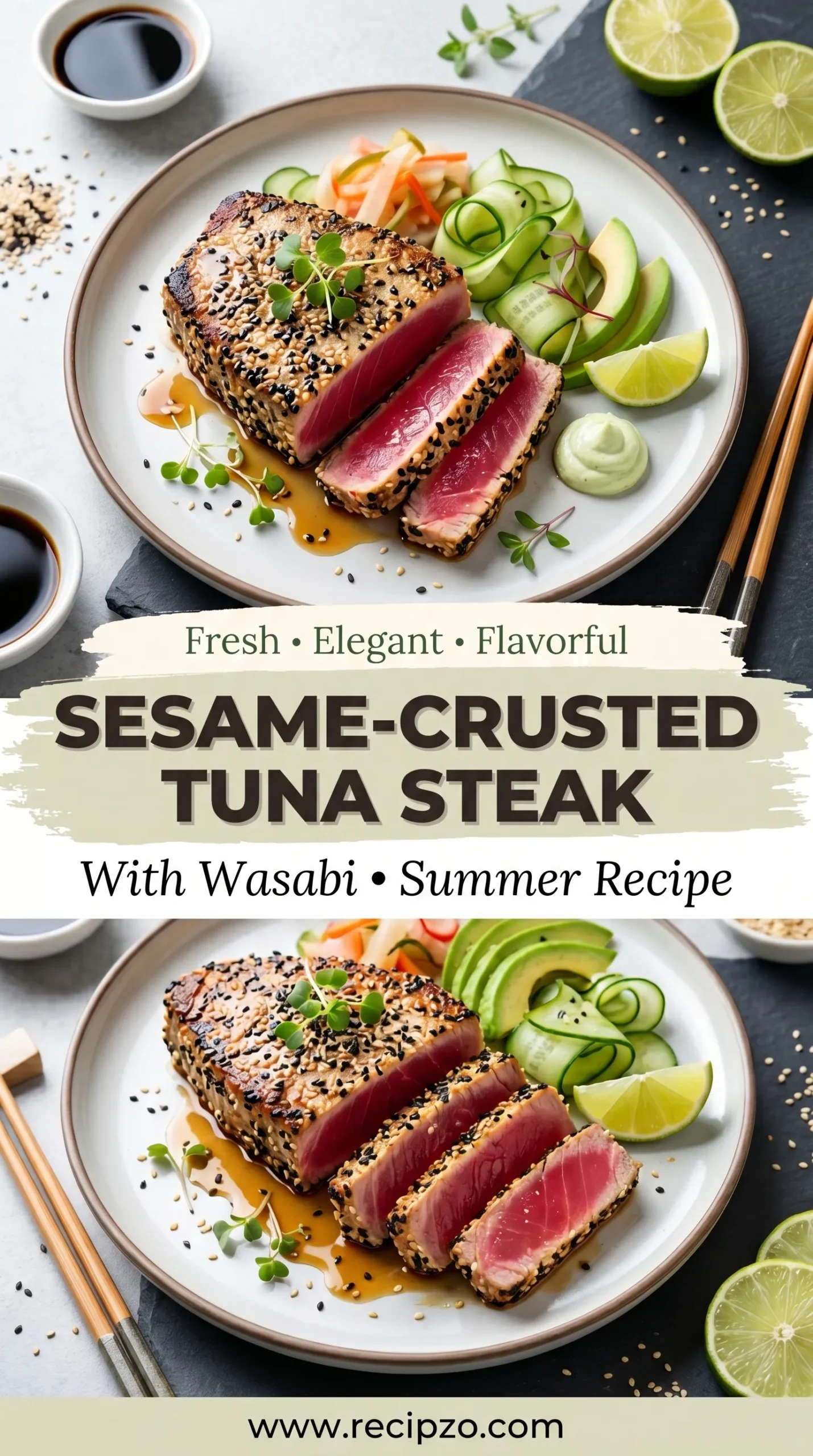 Sesame-Crusted Tuna Steak with Wasabi (Summer Recipe)